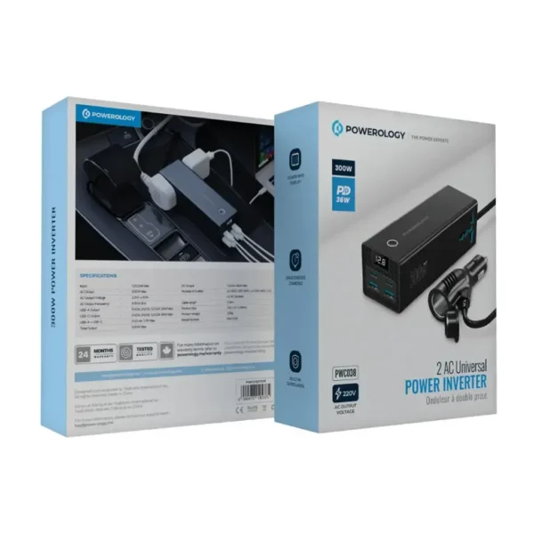 اینورتر خودرو پاورولوژی 300 وات PWCUQC038 - Image 3