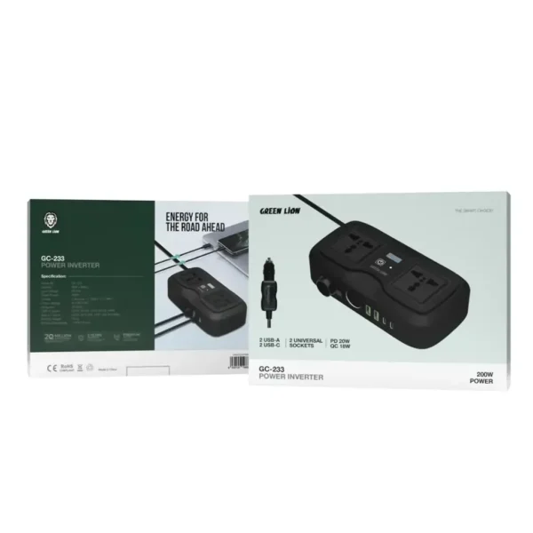اینورتر فندکی خودرو گرین لاین مدل GC-233 توان 200 وات - Image 2