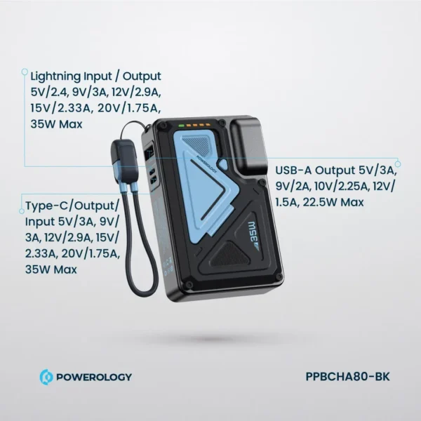 شارژر و پاوربانک 10000mAh پاورولوژی Powerology PPBCHA80-BK - Image 11