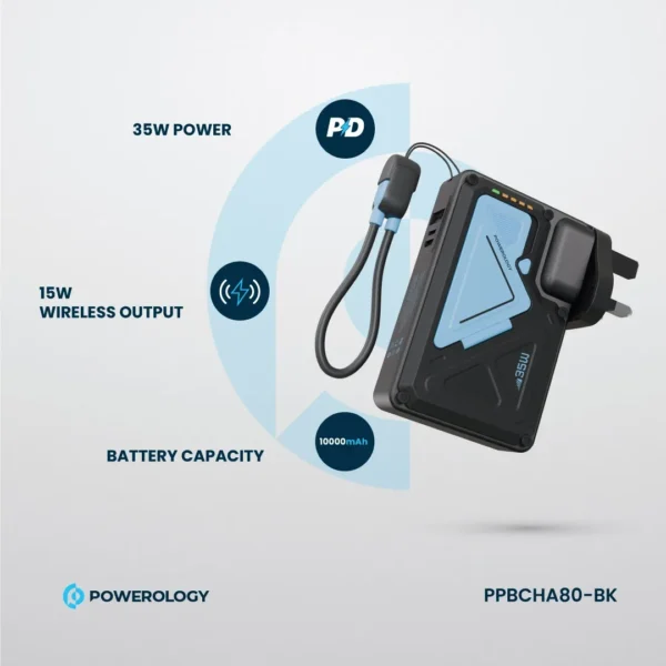 شارژر و پاوربانک 10000mAh پاورولوژی Powerology PPBCHA80-BK - Image 4