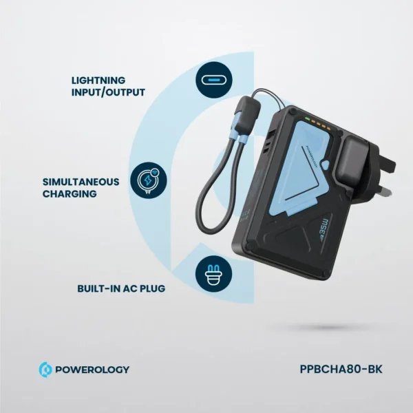 شارژر و پاوربانک 10000mAh پاورولوژی Powerology PPBCHA80-BK - Image 3